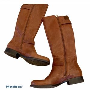 Naturalizer N5 Comfort Fit Brown Leather Riding Boots Sz 6.5